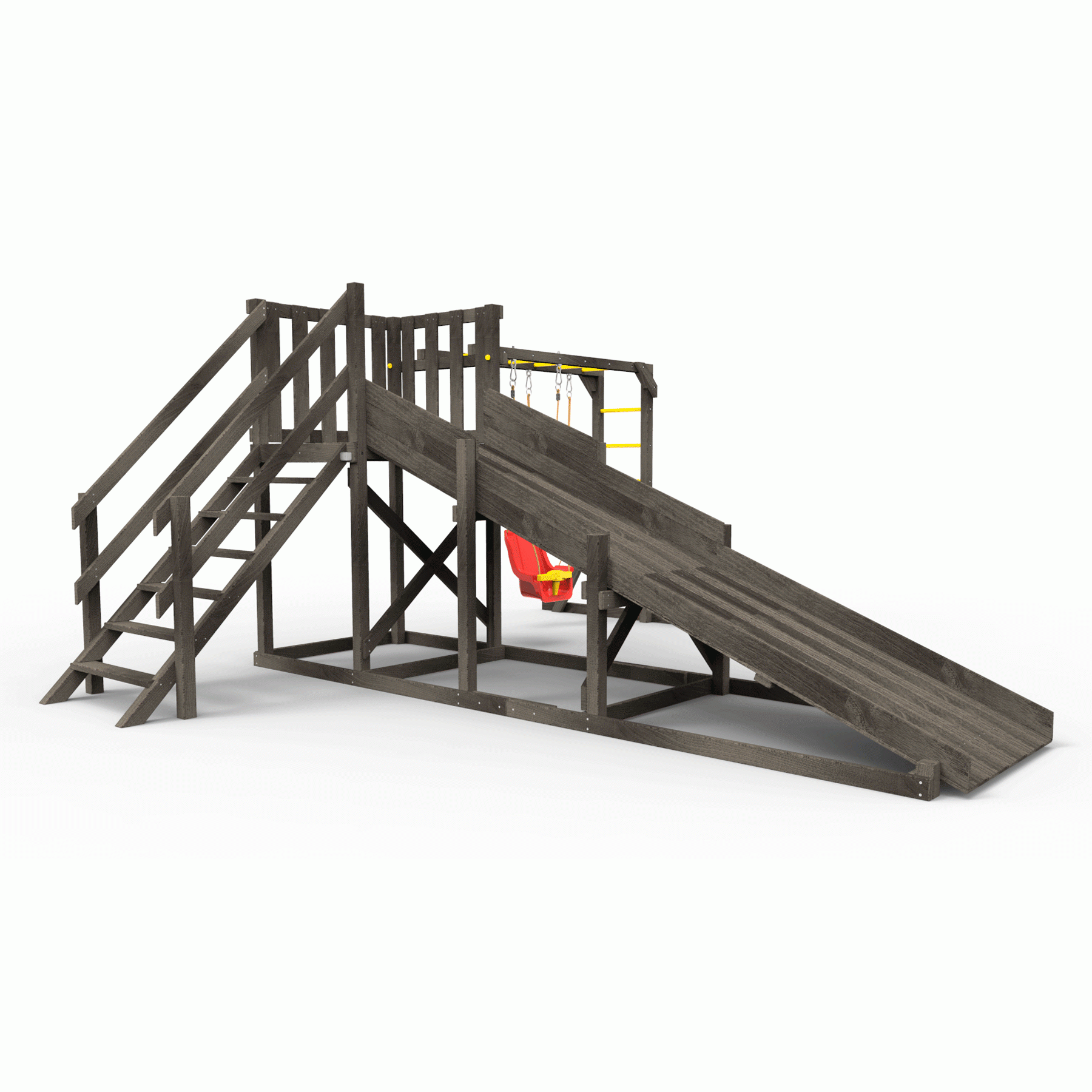 Детская площадка - деревянная горка Пикник «Зима №2» Black с рукоходом