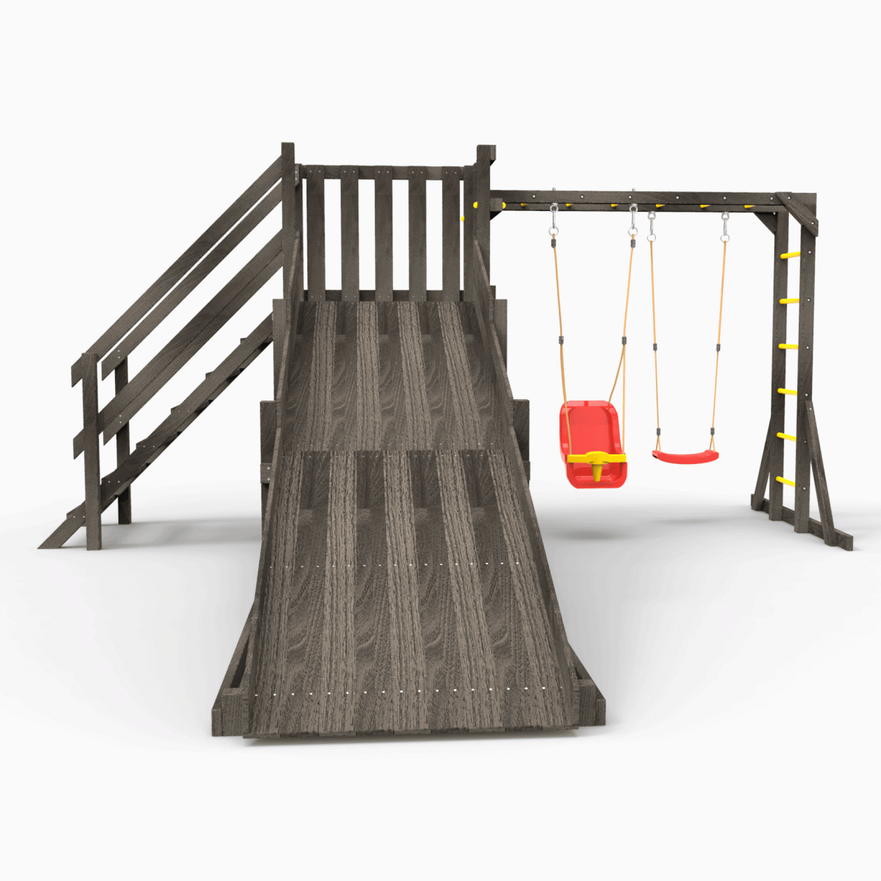 Детская площадка - деревянная горка Пикник «Зима №2» Black с рукоходом