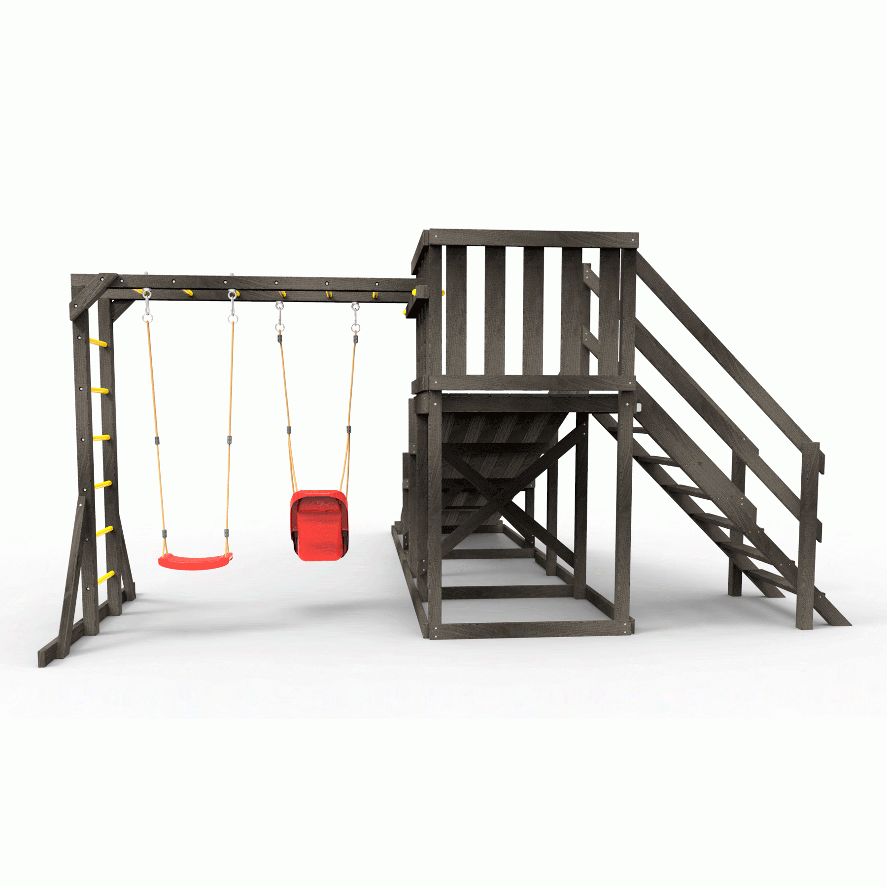 Детская площадка - деревянная горка Пикник «Зима №2» Black с рукоходом