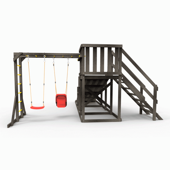 Детская площадка - деревянная горка Пикник «Зима №2» Black с рукоходом