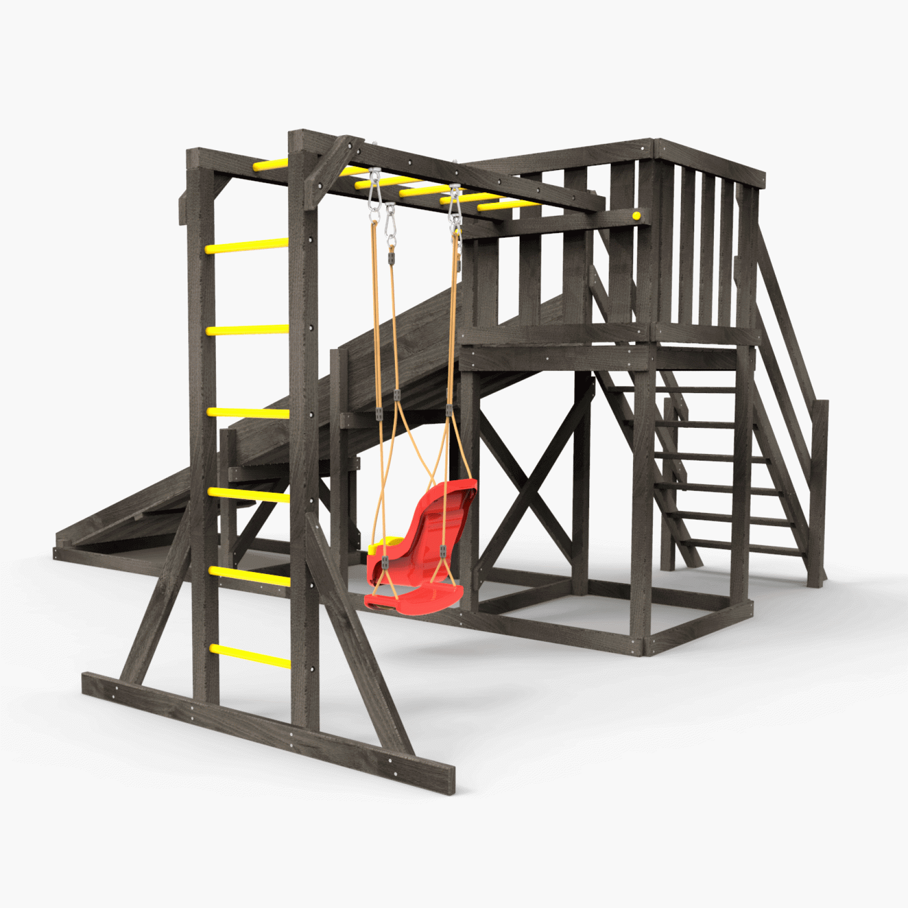 Детская площадка - деревянная горка Пикник «Зима №2» Black с рукоходом