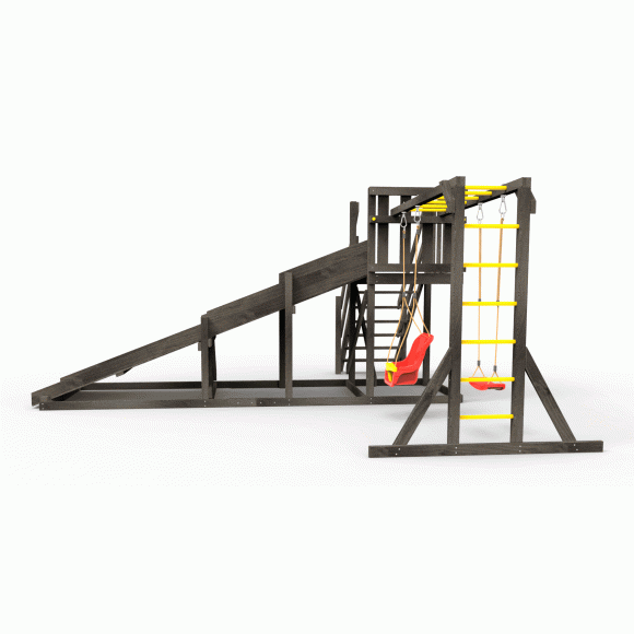 Детская площадка - деревянная горка Пикник «Зима №2» Black с рукоходом