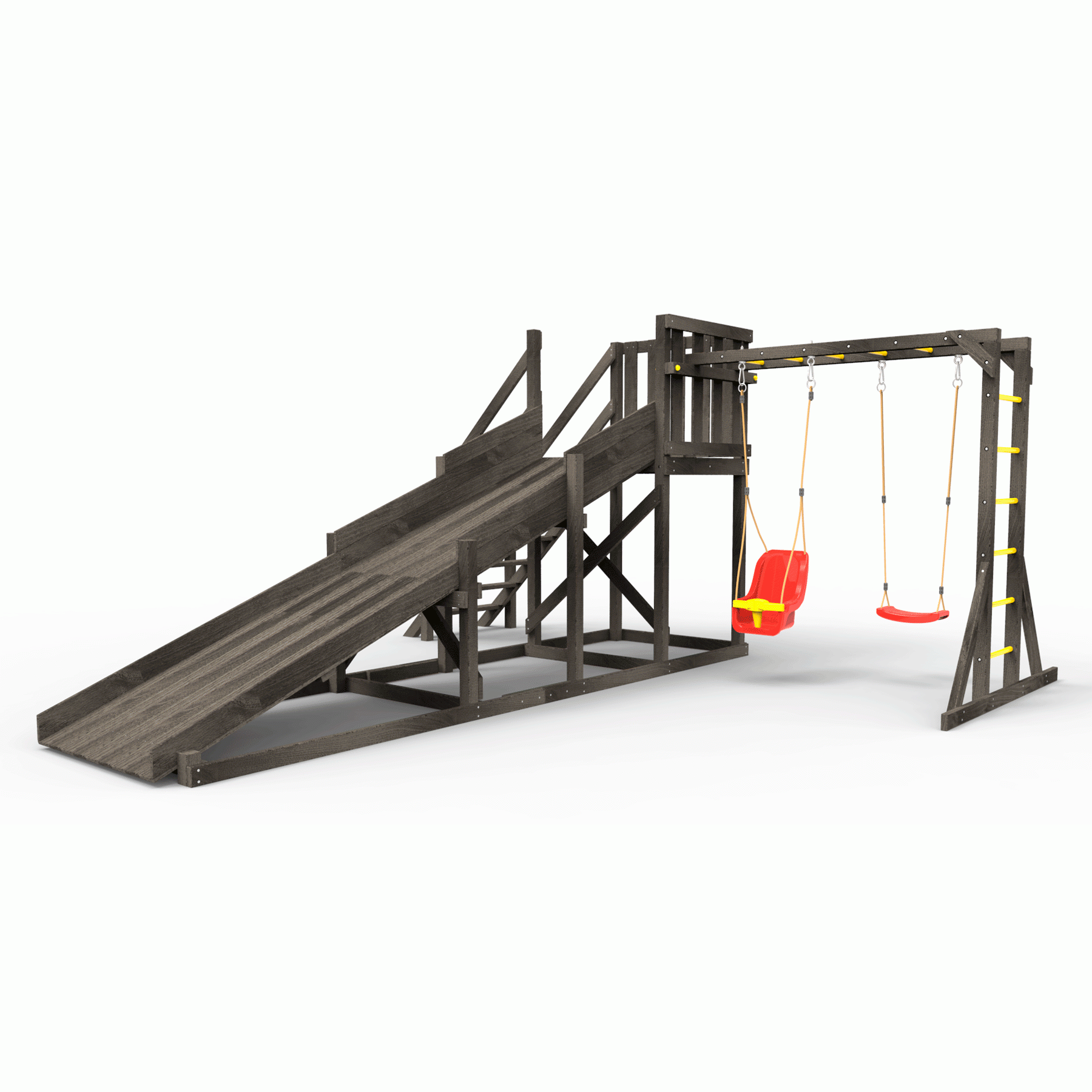 Детская площадка - деревянная горка Пикник «Зима №2» Black с рукоходом