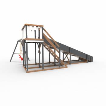 Детская площадка - деревянная горка Пикник «Зима №3» Ультра  с качельной балкой