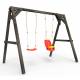 Деревянные качели Пикник 2 «Блэк» (качели для малышей + качели долька)