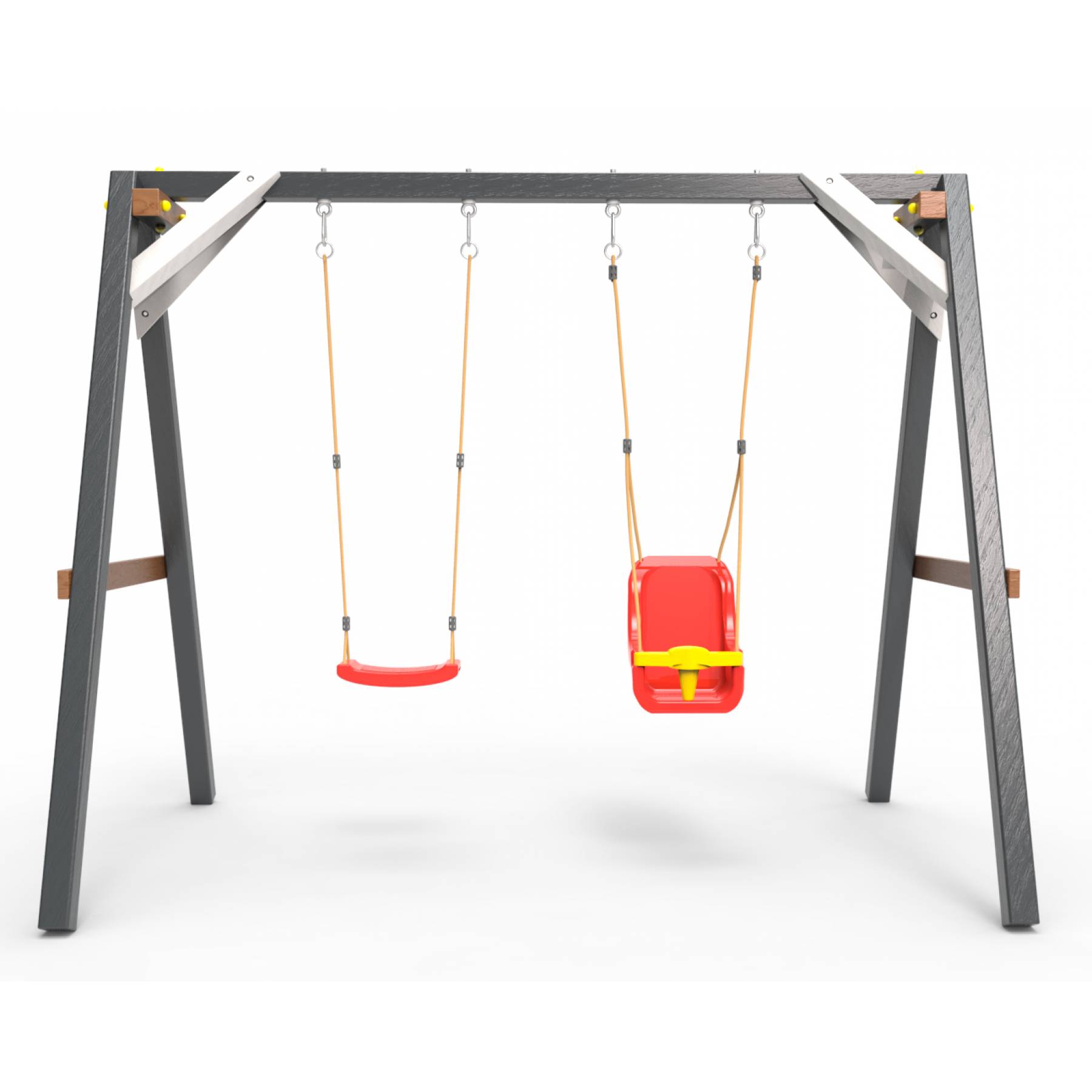 Деревянные качели Пикник 2 «Ультра» (качели для малышей + качели долька)