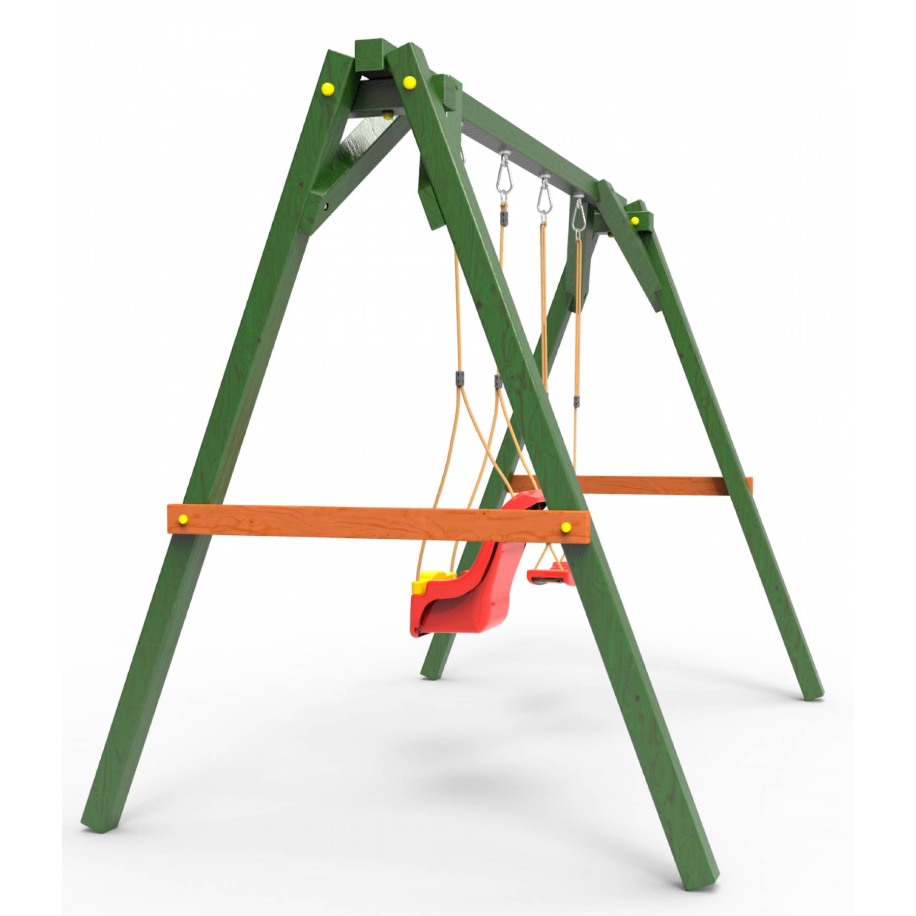 Деревянные качели Пикник 2 «Вега» (качели для малышей + качели долька)