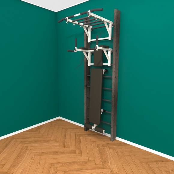 Деревянная шведская стенка «Кастерли» Black РБС черные ступени