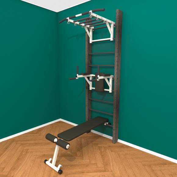 Деревянная шведская стенка «Кастерли» Black РБС черные ступени