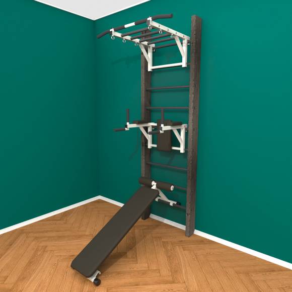 Деревянная шведская стенка «Кастерли» Black РБС черные ступени