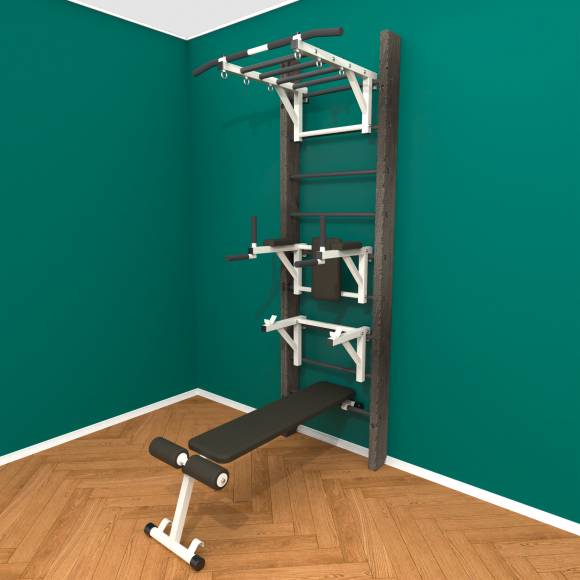 Деревянная шведская стенка «Кастерли» Black РБСШ черные ступени