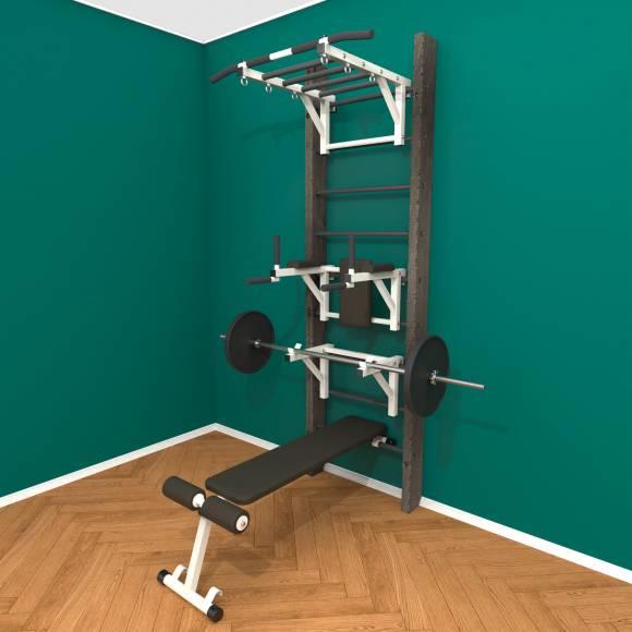 Деревянная шведская стенка «Кастерли» Black РБСШ черные ступени