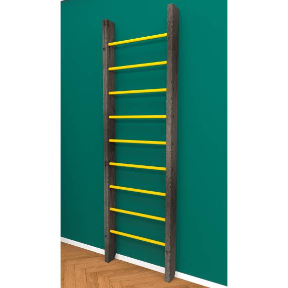 Деревянная шведская стенка «Кастерли»  Black желтые ступени