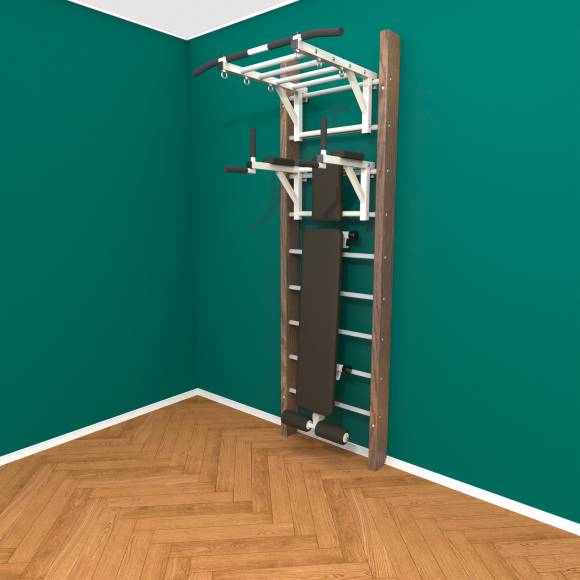 Деревянная шведская стенка «Кастерли» Classic РБС белые ступени