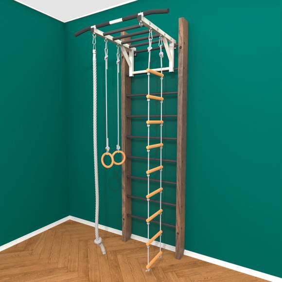 Деревянная шведская стенка «Кастерли» Classic РД черные ступени