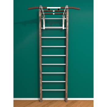 Деревянная шведская стенка «Кастерли» Классик с турником белые ступени