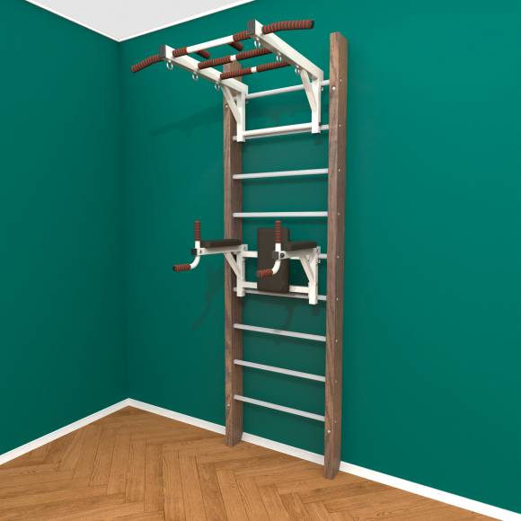 Деревянная шведская стенка «Кастерли» Classic ТБ белые ступени