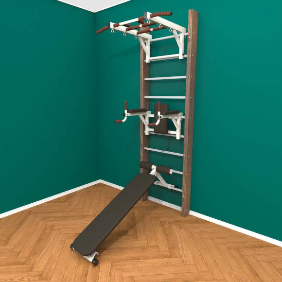 Деревянная шведская стенка «Кастерли» Classic ТБС белые ступени