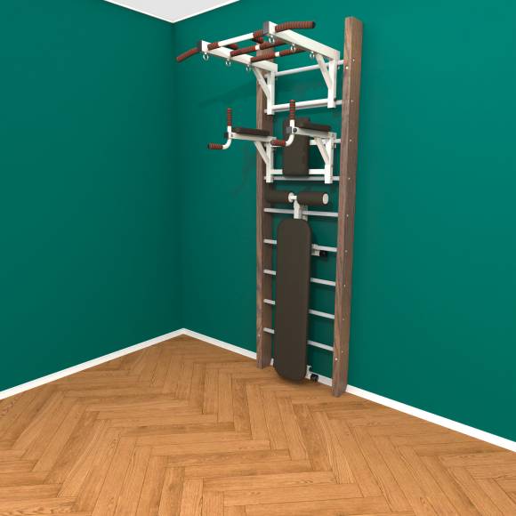 Деревянная шведская стенка «Кастерли» Classic ТБС белые ступени