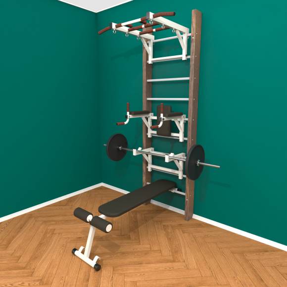 Деревянная шведская стенка «Кастерли» Classic ТБСШ белые ступени