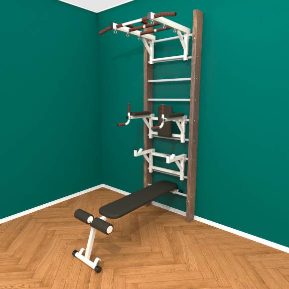 Деревянная шведская стенка «Кастерли» Classic ТБСШ белые ступени