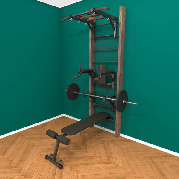 Деревянная шведская стенка «Кастерли» Classic ТБСШ черные ступени