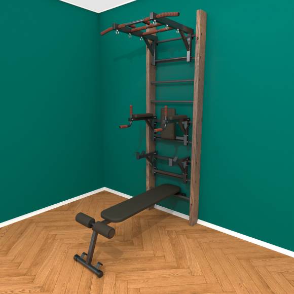 Деревянная шведская стенка «Кастерли» Classic ТБСШ черные ступени