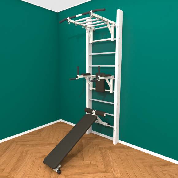 Деревянная шведская стенка «Кастерли» White РБС белые ступени