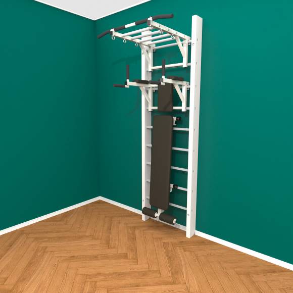 Деревянная шведская стенка «Кастерли» White РБС белые ступени