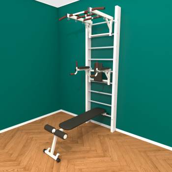 Деревянная шведская стенка «Кастерли» Белый ТБС белые ступени