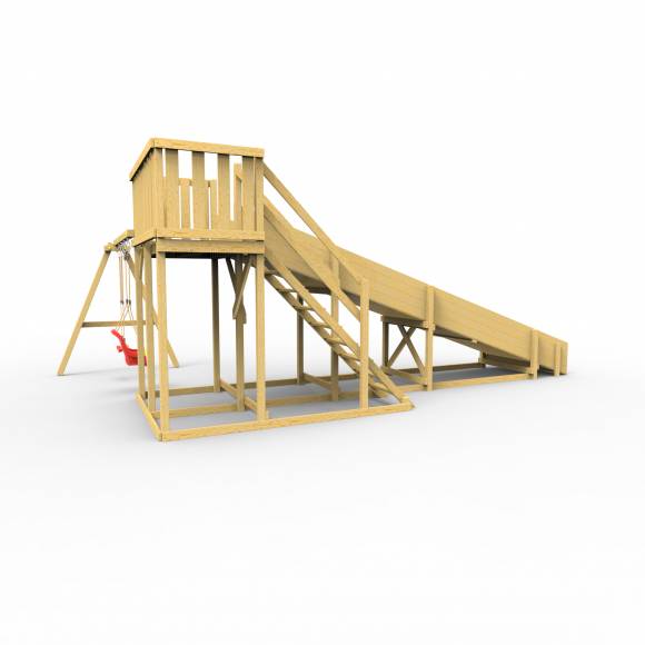 Детская площадка - деревянная горка Пикник «Зима №3» с качельной балкой
