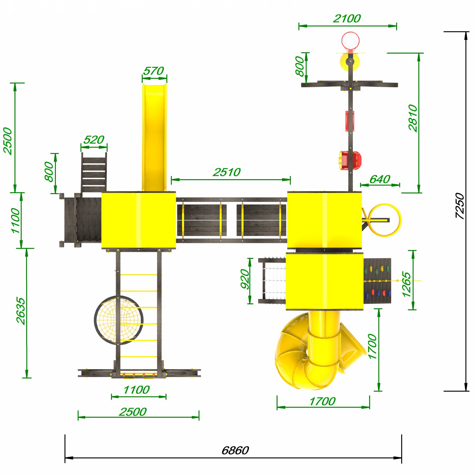 Детская площадка Пикник «Black» Стэйдж Бонд с трубой
