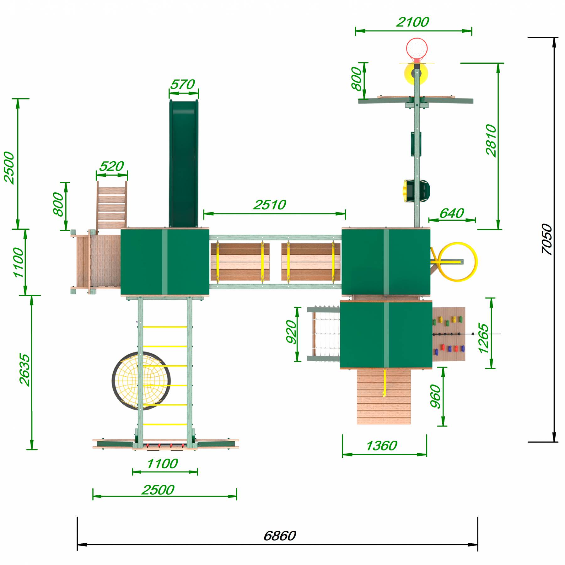 Детская площадка Пикник «Форест» Стэйдж Бонд с шестом