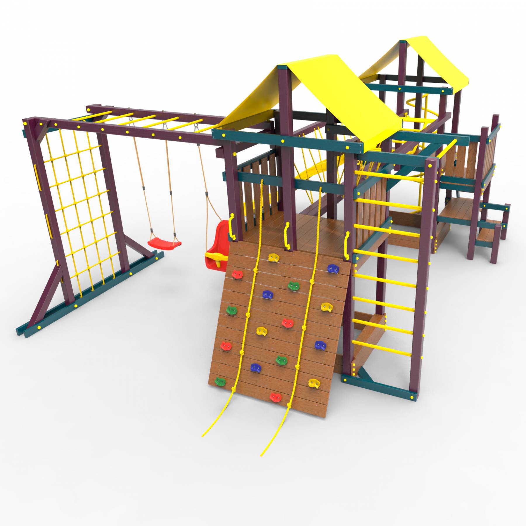 Детская площадка Пикник «Лила» Кракен Компакт с турником и шведской стенкой