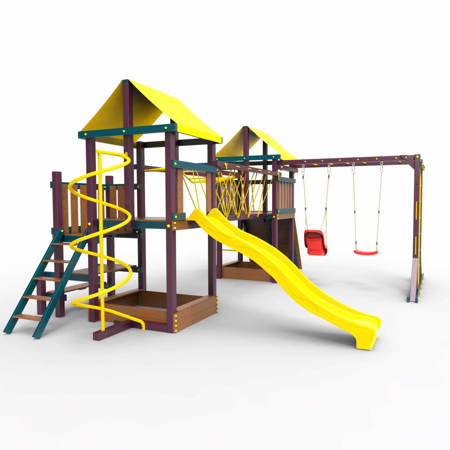 Детская площадка Пикник «Лила» Кракен Компакт с турником и шведской стенкой