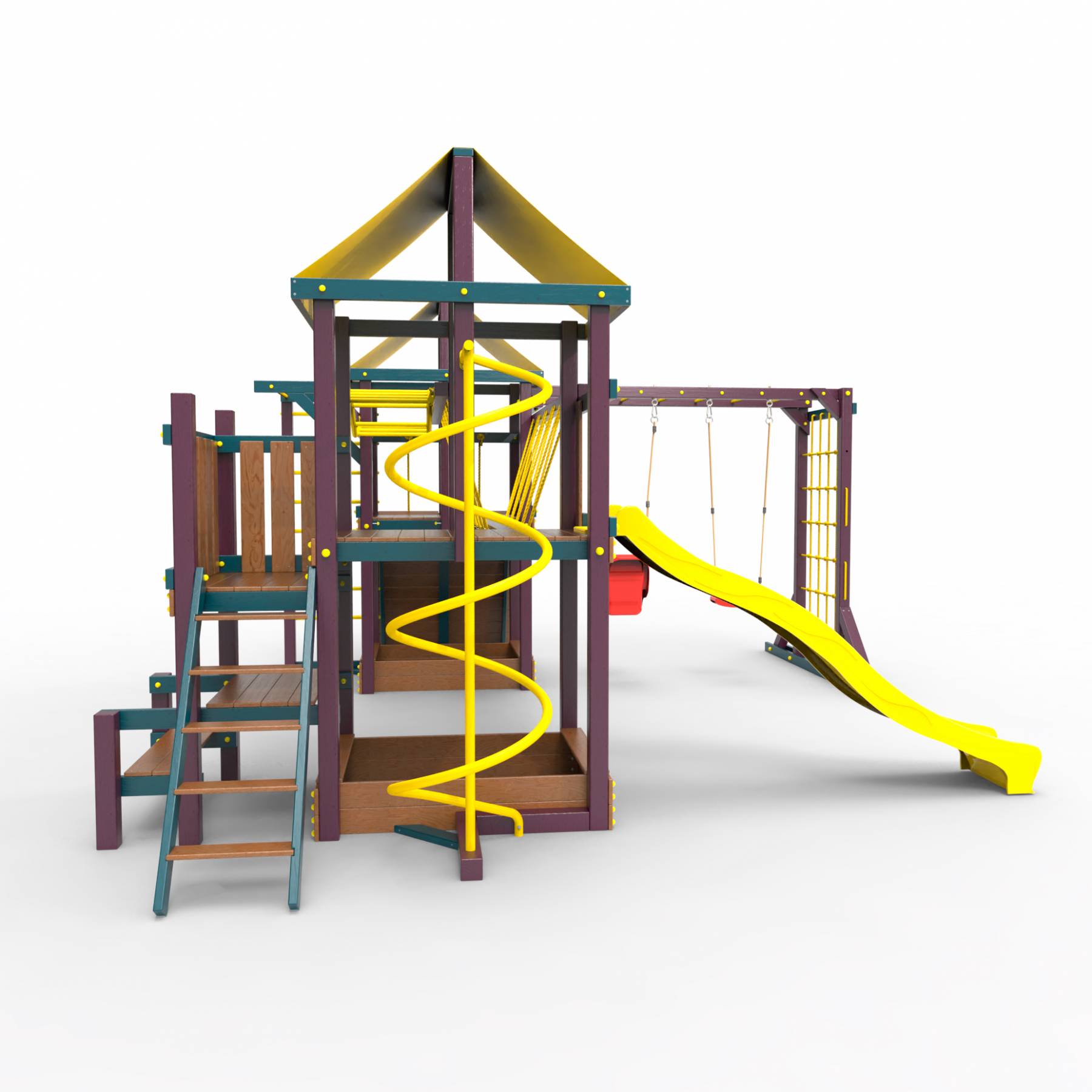 Детская площадка Пикник «Лила» Кракен Компакт с турником и шведской стенкой