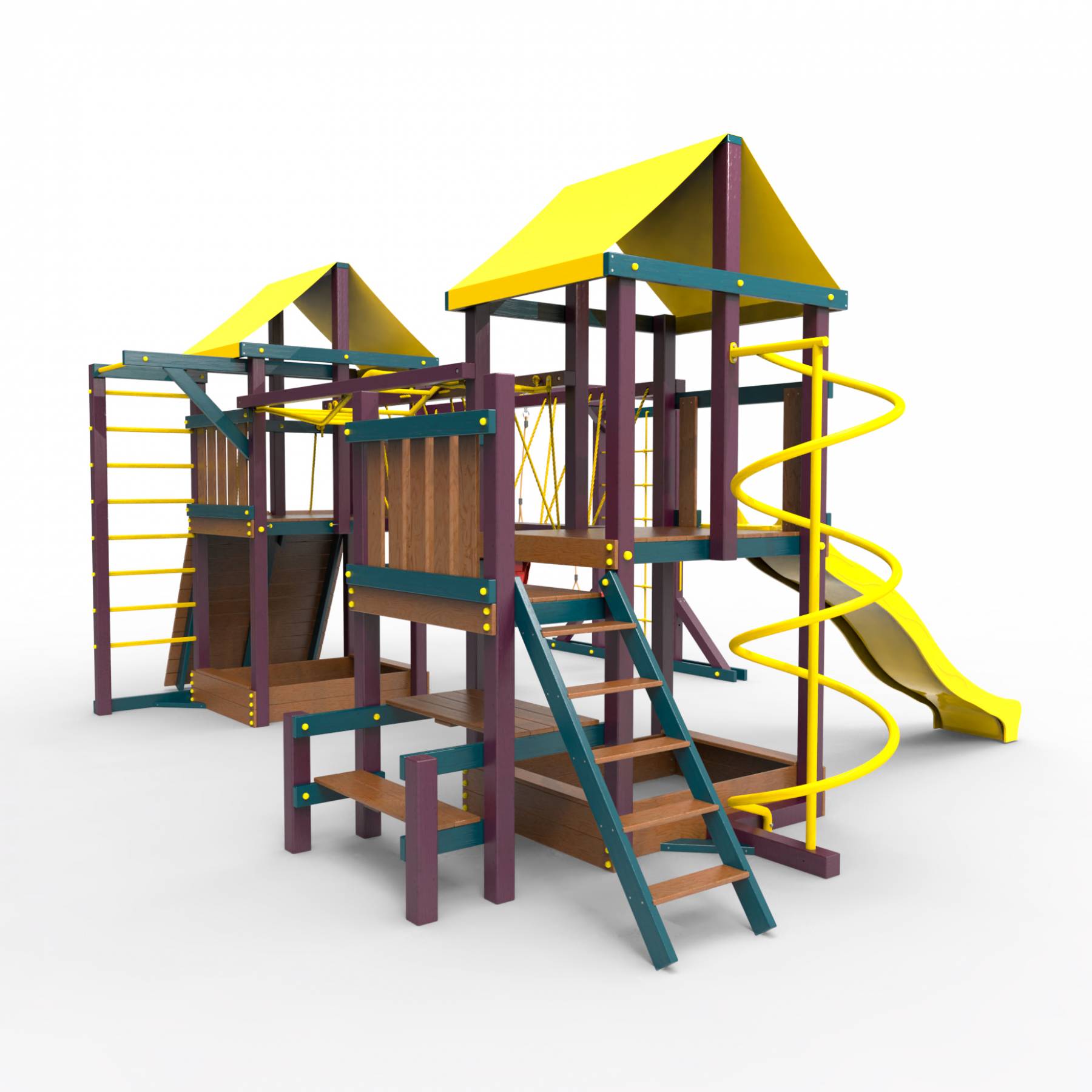 Детская площадка Пикник «Лила» Кракен Компакт с турником и шведской стенкой