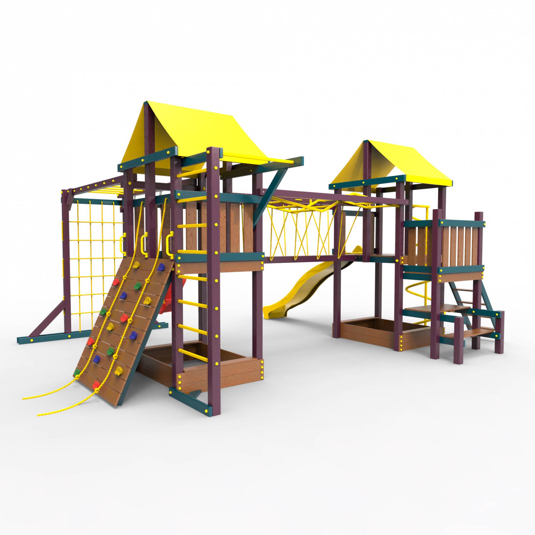 Детская площадка Пикник «Лила» Кракен Компакт с турником и шведской стенкой