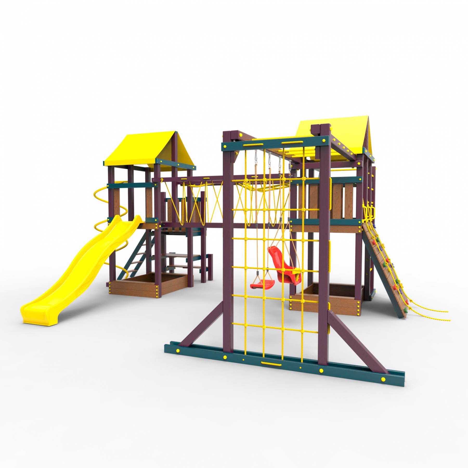 Детская площадка Пикник «Лила» Кракен Компакт с турником и шведской стенкой