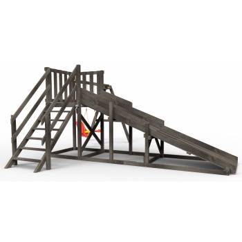 Детская площадка - деревянная горка Пикник «Зима №2» Блэк с качельной балкой