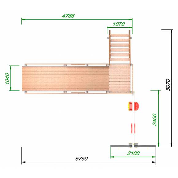 Детская площадка - деревянная горка Пикник «Зима №2» Ультра с качельной балкой