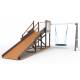 Детская площадка - деревянная горка Пикник «Зима №2» Ультра с качелями «Гнездо»