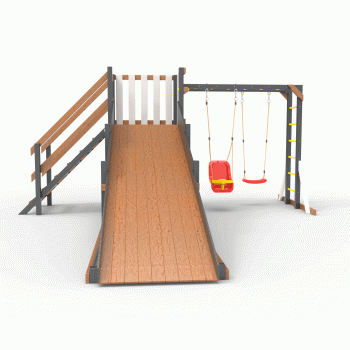 Детская площадка - деревянная горка Пикник «Зима №2» Ультра  с рукоходом