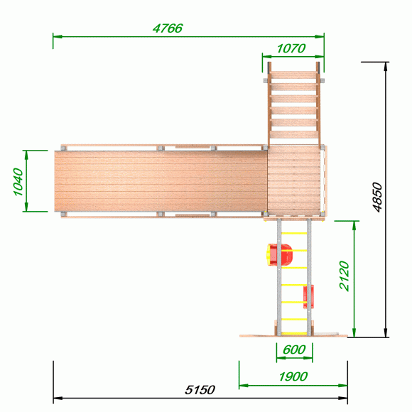 Детская площадка - деревянная горка Пикник «Зима №2» Ультра  с рукоходом