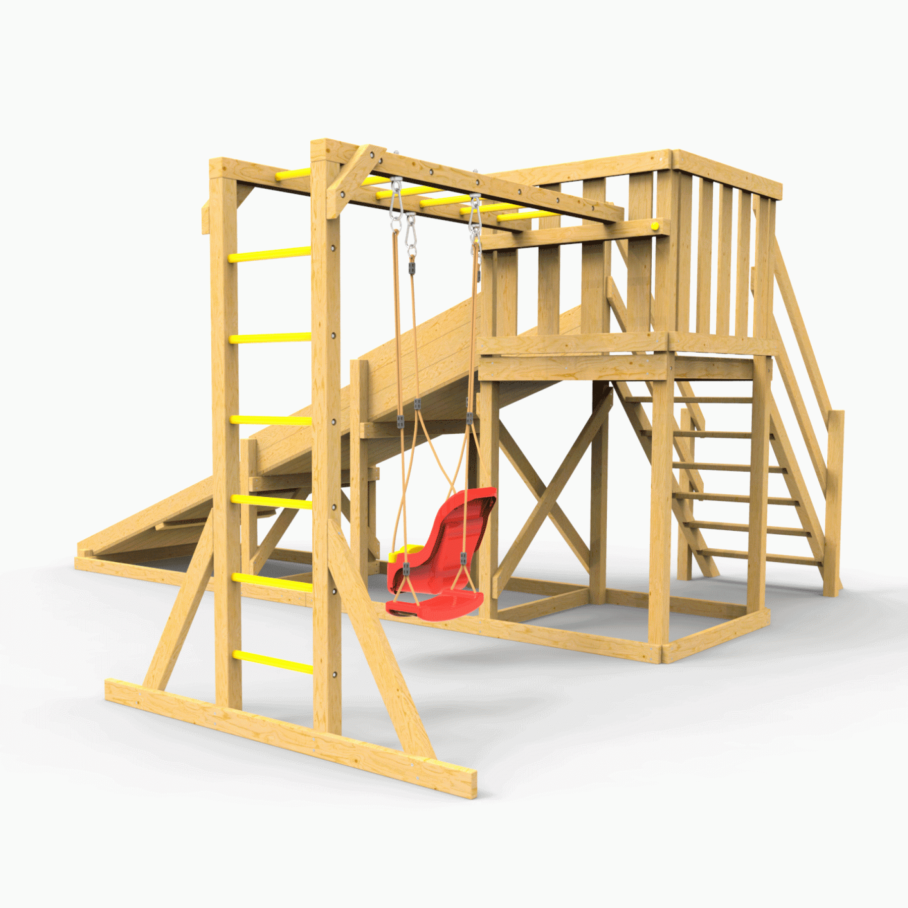 Детская площадка - деревянная горка Пикник «Зима №2» с рукоходом