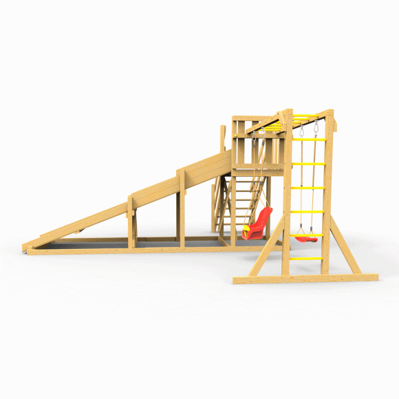 Детская площадка - деревянная горка Пикник «Зима №2» с рукоходом