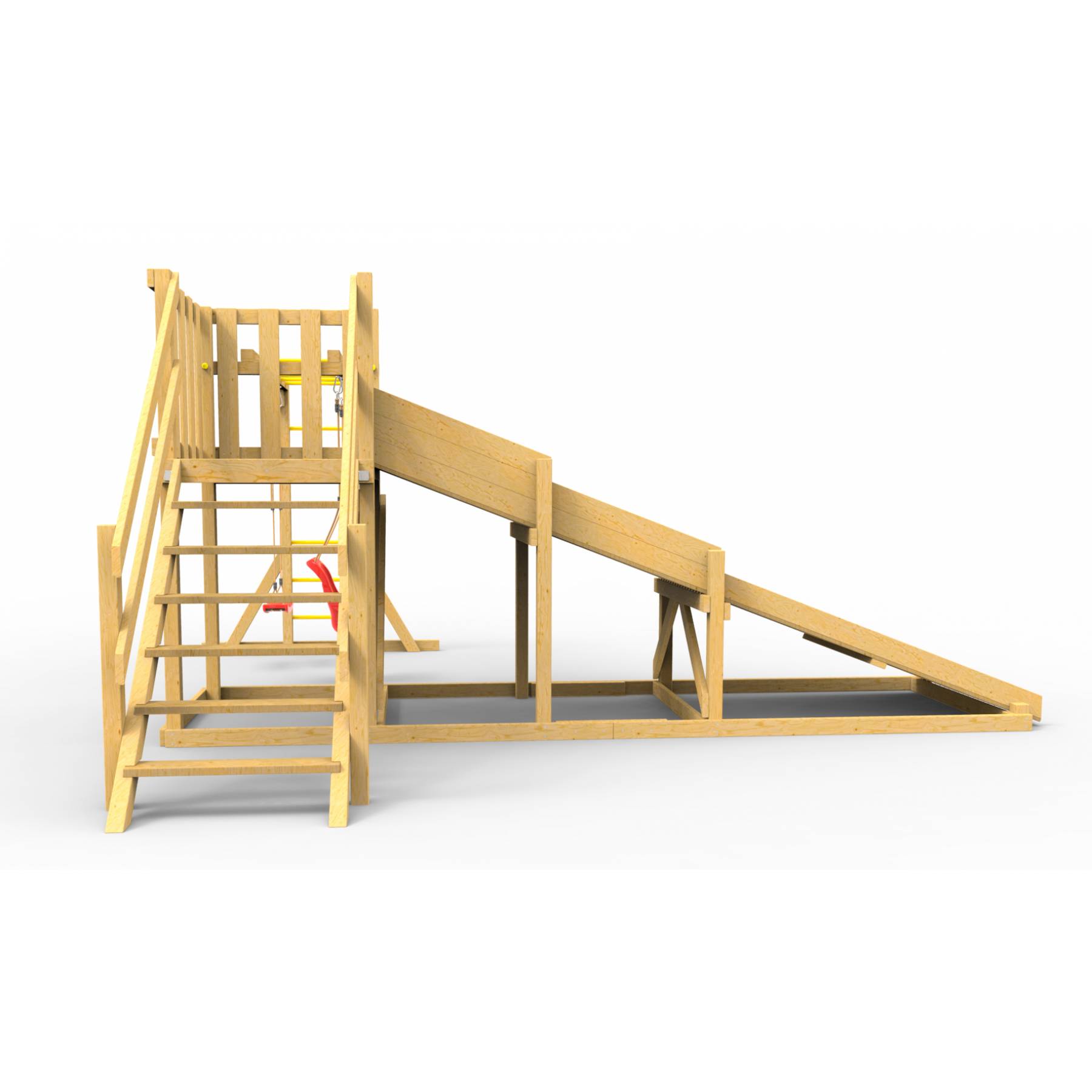 Детская площадка - деревянная горка Пикник «Зима №2» с рукоходом