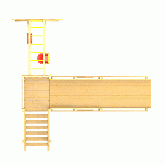 Детская площадка - деревянная горка Пикник «Зима №2» с рукоходом