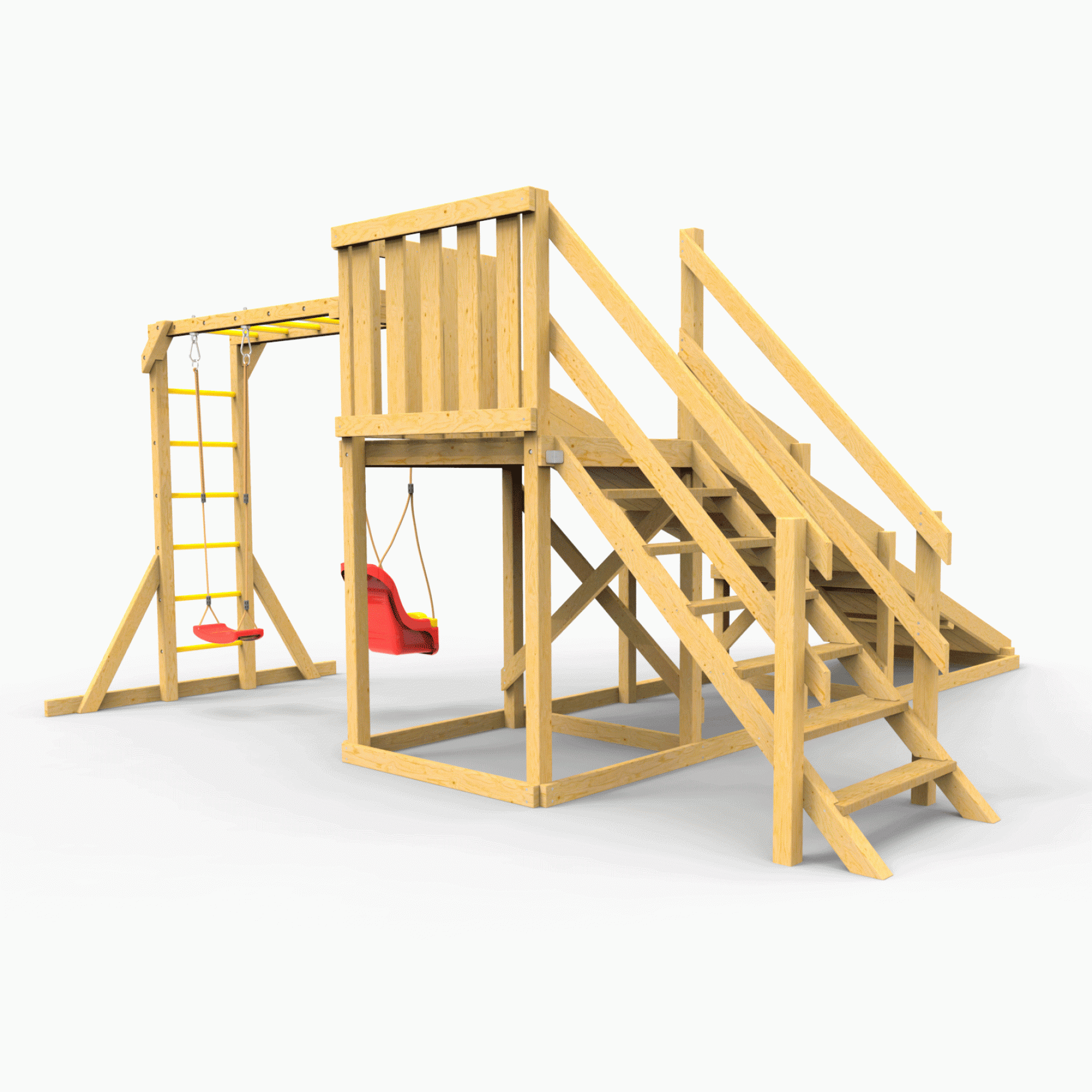 Детская площадка - деревянная горка Пикник «Зима №2» с рукоходом