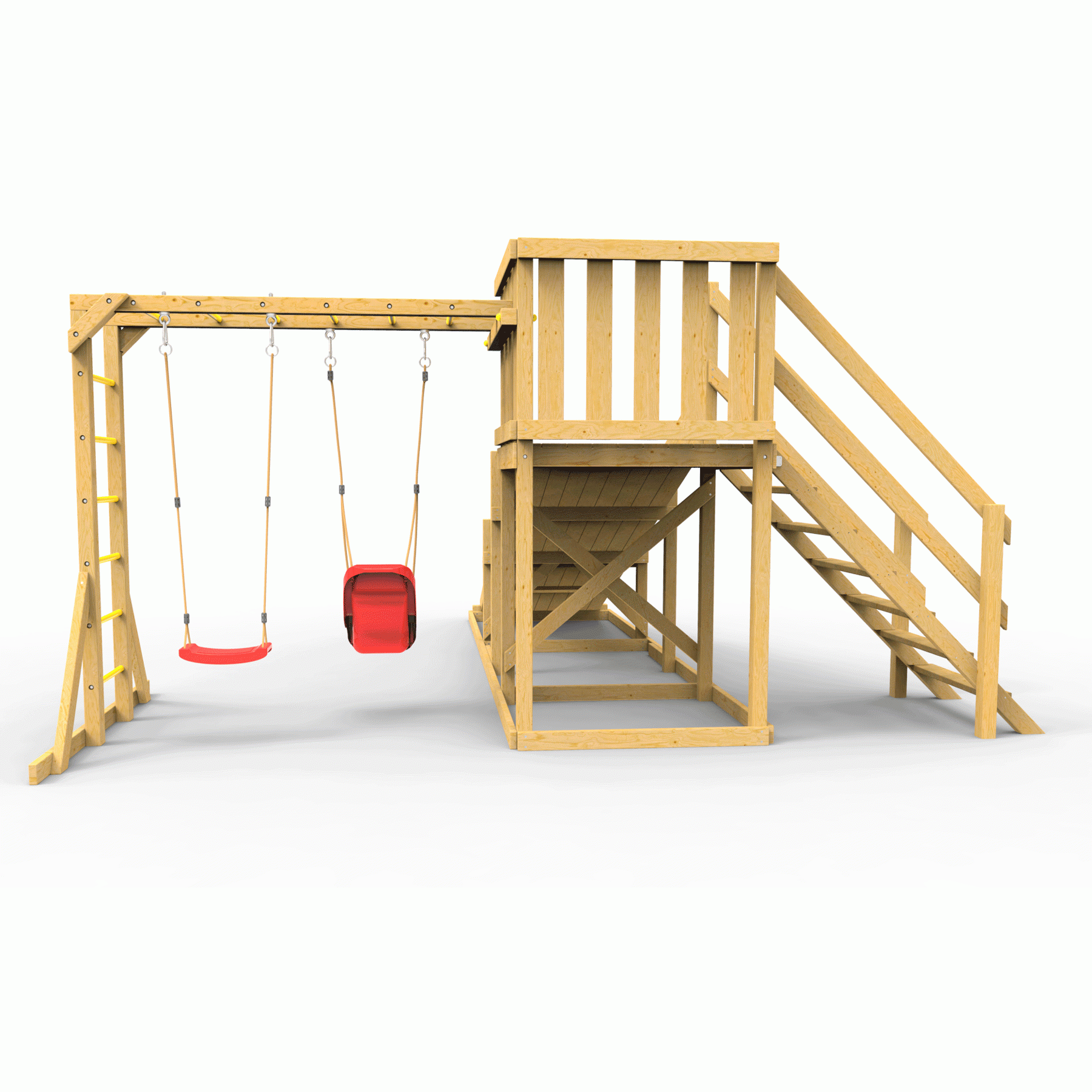 Детская площадка - деревянная горка Пикник «Зима №2» с рукоходом